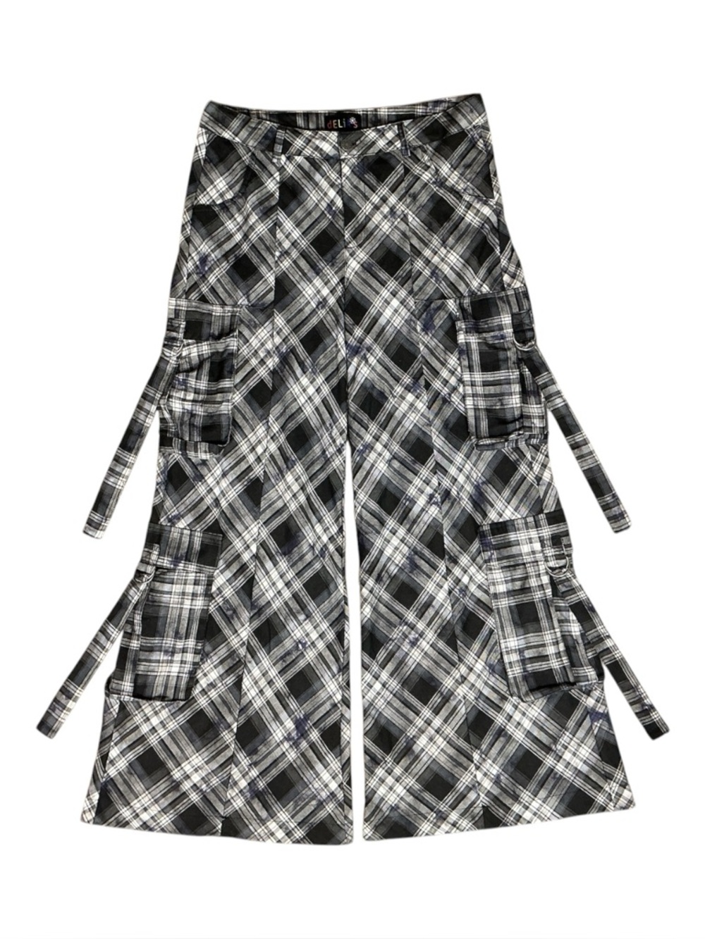 Dolls Kill dELiA*s Retro Grunge Punk Goth Plaid Utility Maximalist Cargo Pants L - Picture 2 of 8